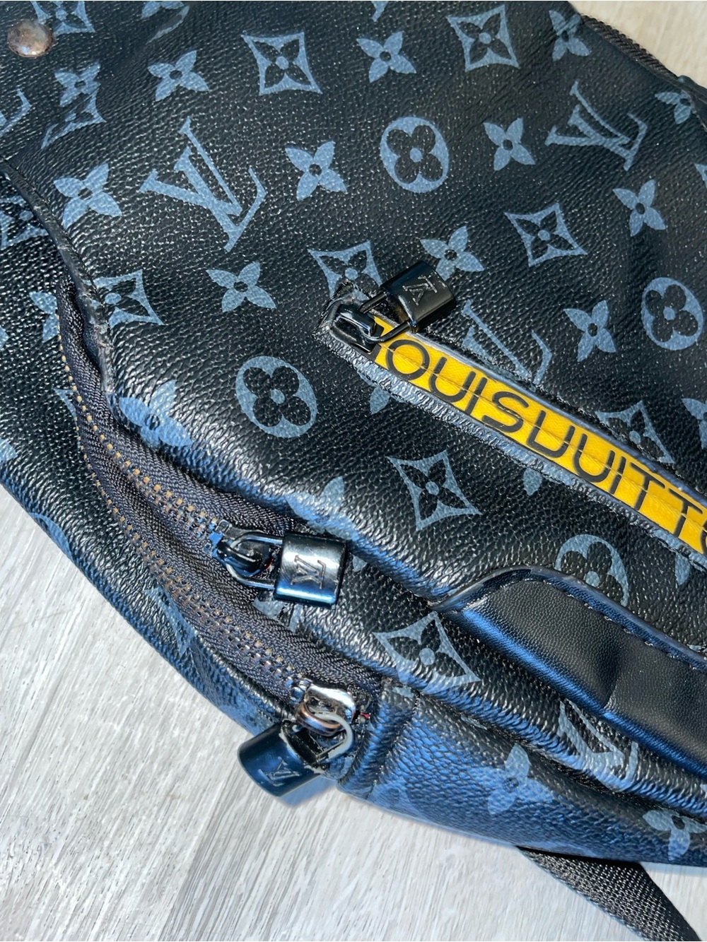 Louis Vuitton Black Monogram Crossbody Belt Bag with Yellow Accent - Picture 4 of 4